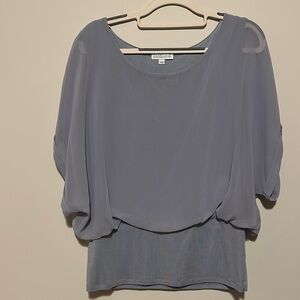 Joseph A Sheer Gray Blouse